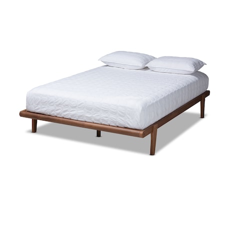 Baxton Studio Kaia Walnut Brown Finished Wood King Size Platform Bed Frame 156-9476